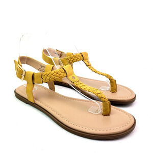 Caparros Womens Size 11 Gold Insync T Strap Gladiator Block Sandals